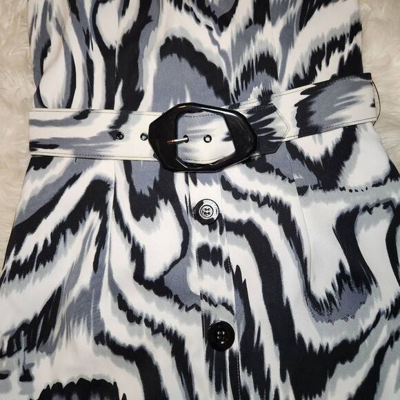 New Cache Y2K Abstract Belted Halter Mini Dress - Picture 6 of 11